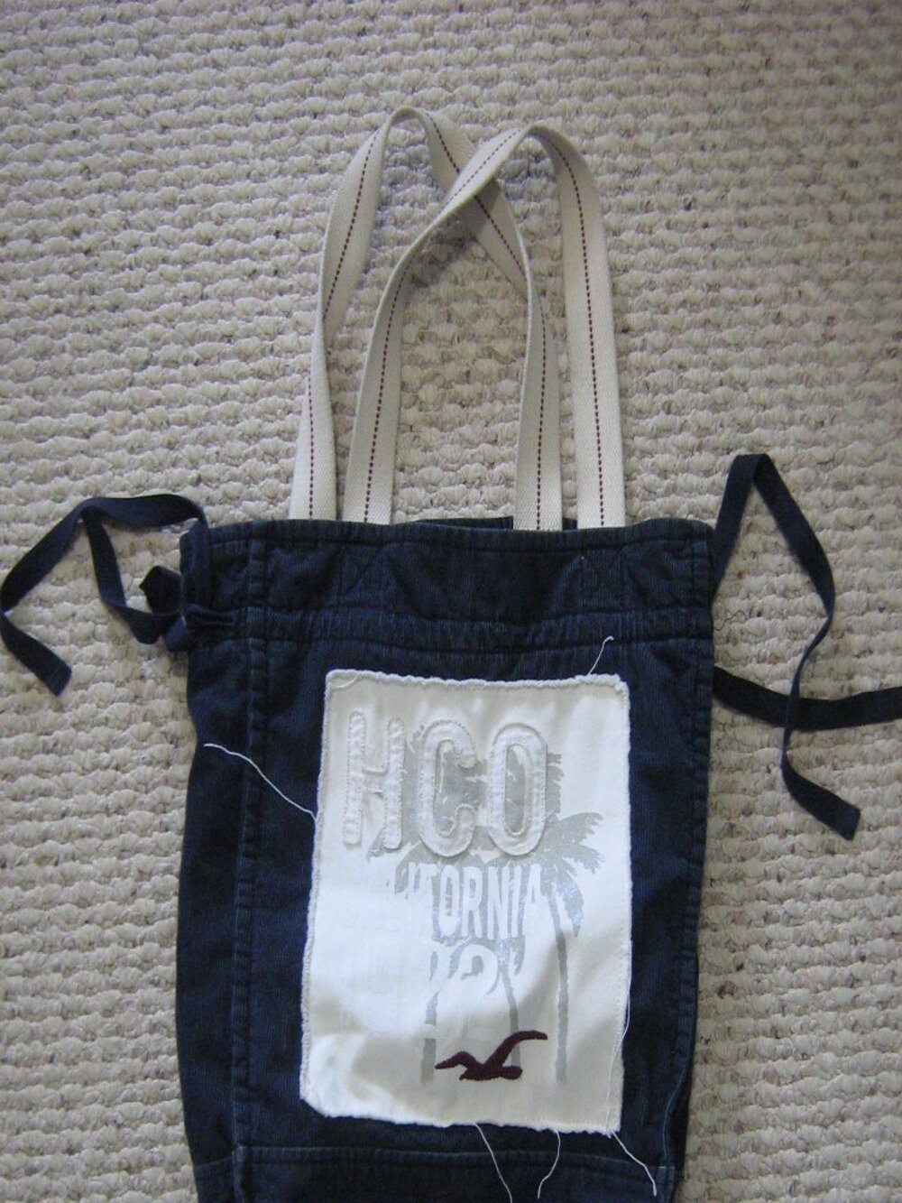 hollister courdoroy book bag